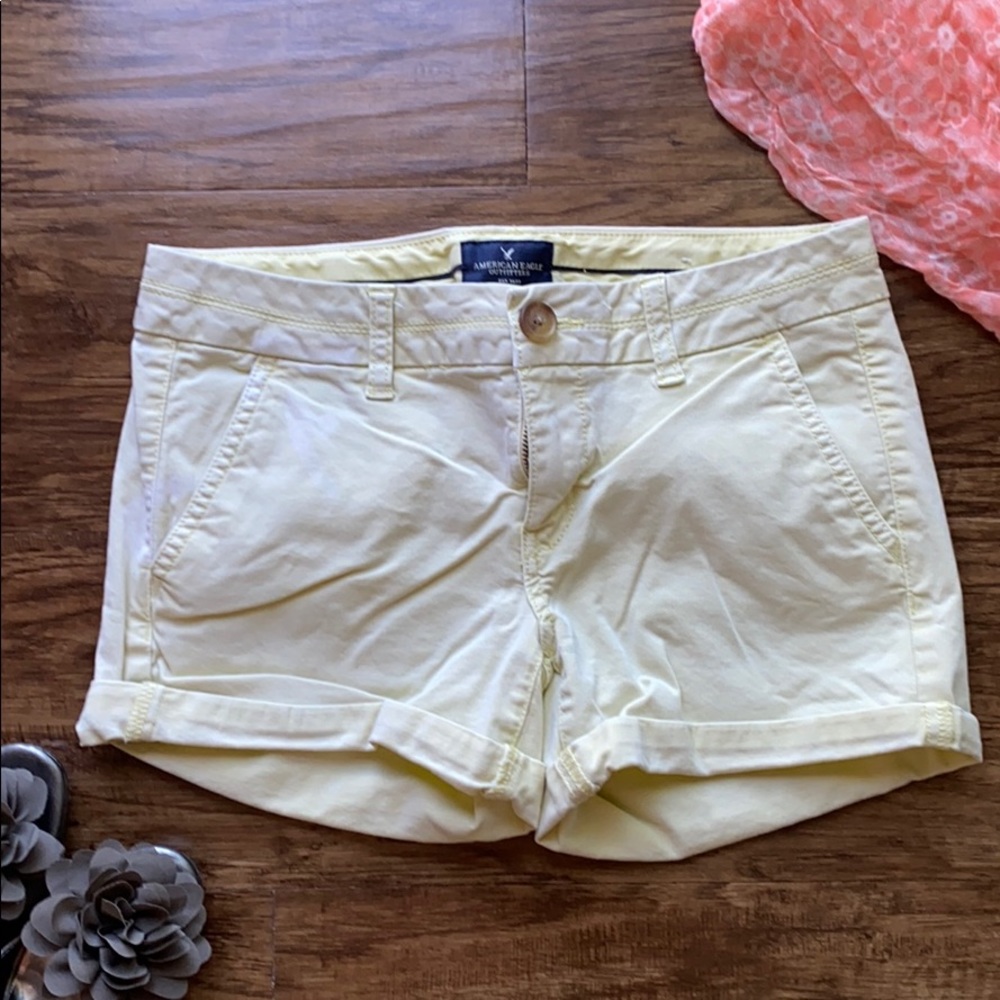 Pale yellow American Eagle shorts